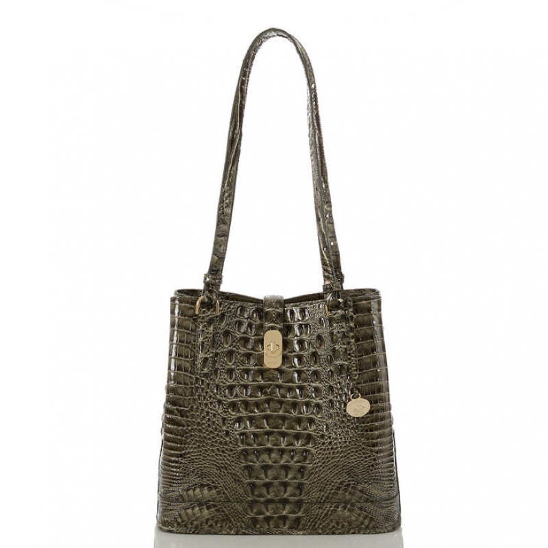 Olive Women\'s Brahmin Fiora Bucket Bags | 8037DLPNB