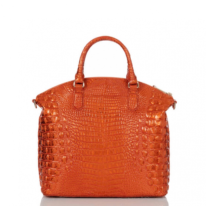 Orange Women's Brahmin Large Duxbury Satchel Bags | 3716QPWDO