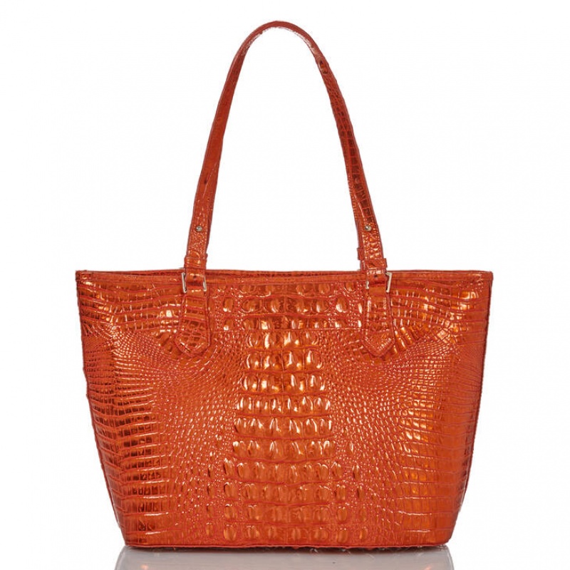 Orange Women's Brahmin Medium Asher Tote Bags | 5731YMKLG