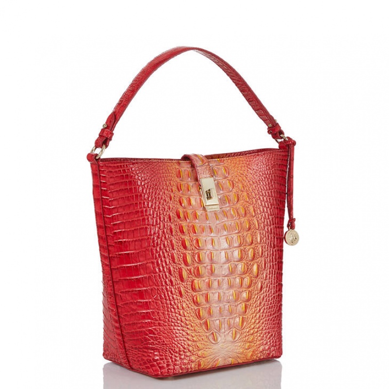 Orange Women's Brahmin Shira Bucket Bags | 9241XDZOI