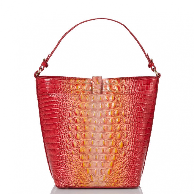 Orange Women's Brahmin Shira Bucket Bags | 9241XDZOI