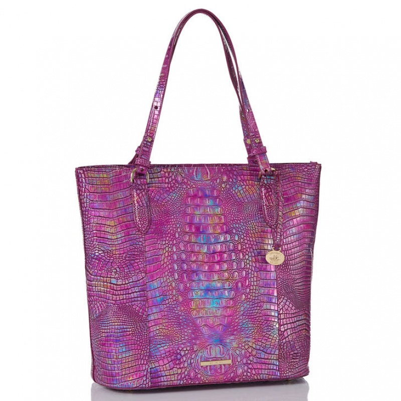 Pink Women\'s Brahmin Abigail Tote Bags | 7890WATNO