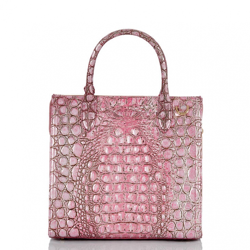 Pink Women's Brahmin Caroline Satchel Bags | 8016XMSWB