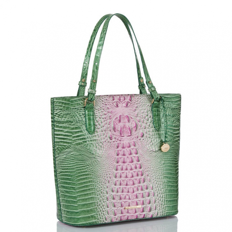 Pink Women's Brahmin Ezra Tote Bags | 7285LKZSH