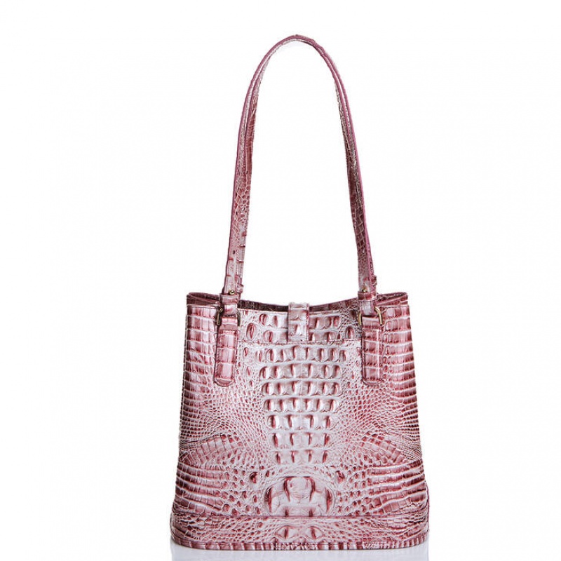 Pink Women's Brahmin Fiora Bucket Bags | 7925LBGYJ