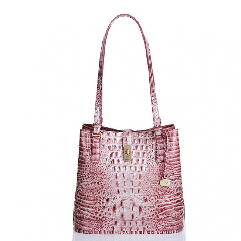 Pink Women\'s Brahmin Fiora Bucket Bags | 7925LBGYJ