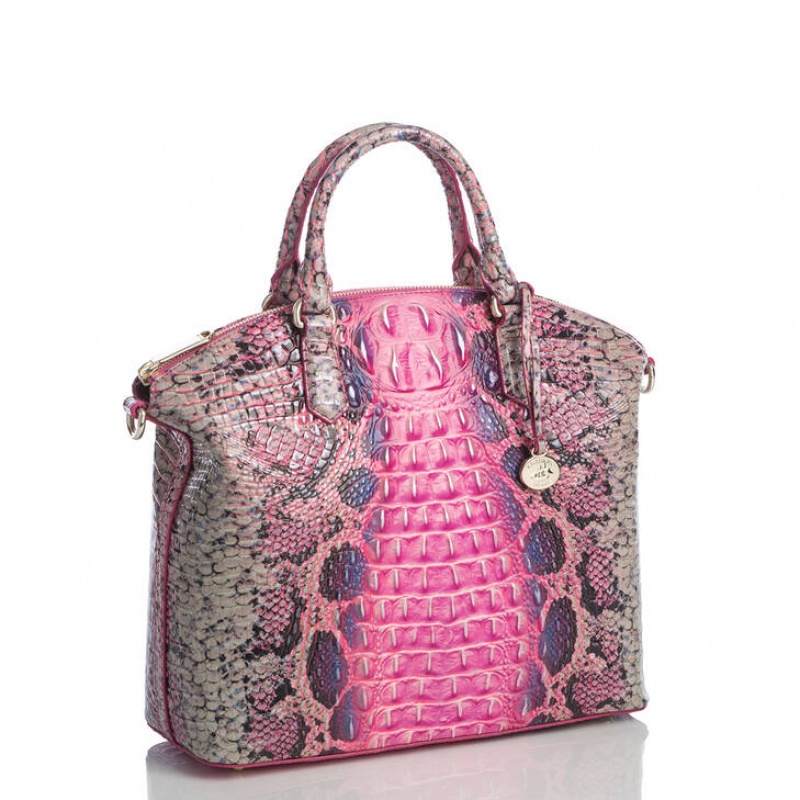 Pink Women's Brahmin Large Duxbury Satchel Bags | 8213SEVKM