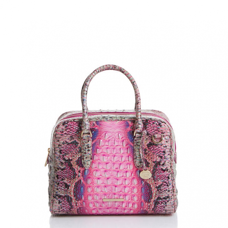 Pink Women\'s Brahmin Marissa Satchel Bags | 8631KRZND