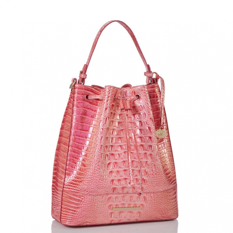 Pink Women's Brahmin Marlowe Bucket Bags | 6470KCTXZ