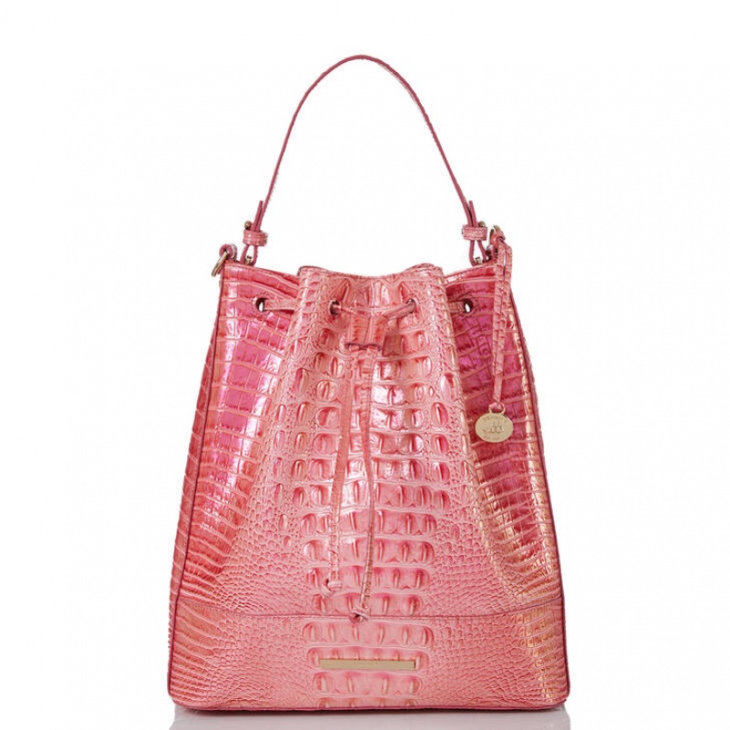 Pink Women\'s Brahmin Marlowe Bucket Bags | 6470KCTXZ