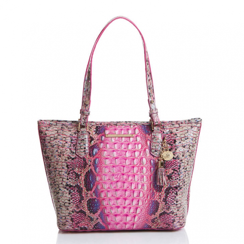 Pink Women\'s Brahmin Medium Asher Tote Bags | 1453IWJDL