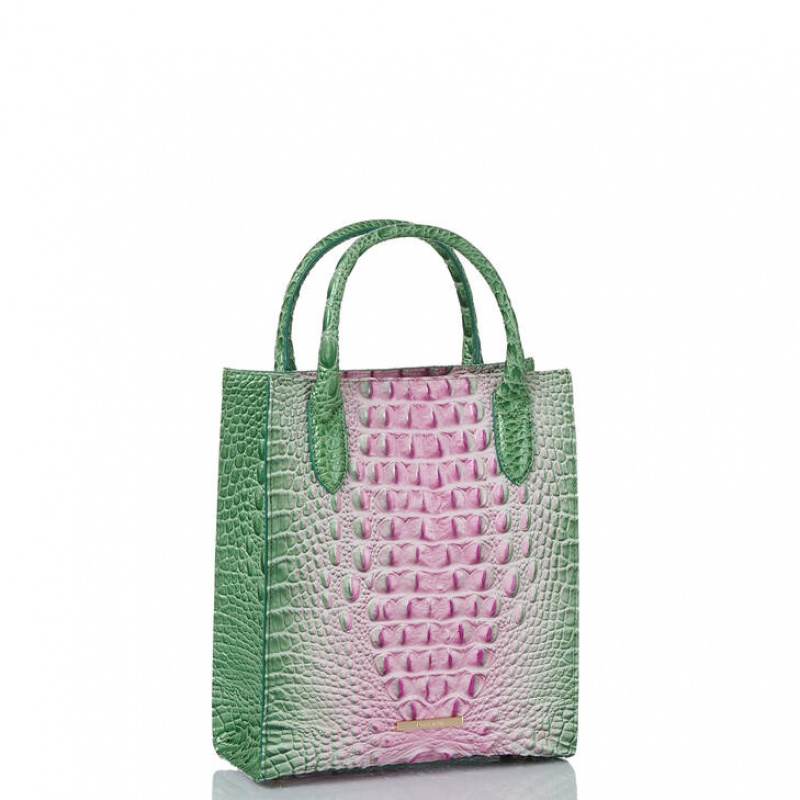 Pink Women's Brahmin Moira Tote Bags | 3782BDGZK