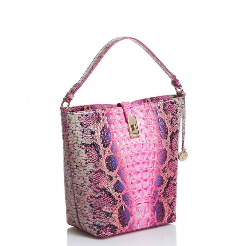 Pink Women's Brahmin Shira Bucket Bags | 0248BYIMC