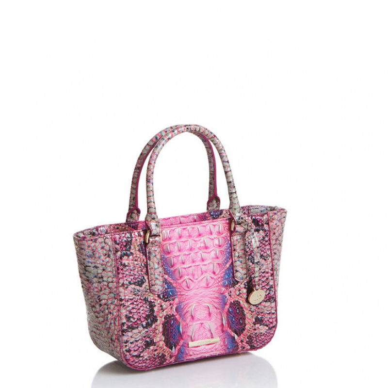 Pink Women's Brahmin Small Ashlee Satchel Bags | 4029MRHOS