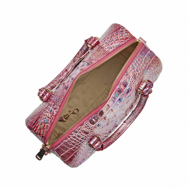 Pink Women's Brahmin Stacy Satchel Bags | 3698KFWSB