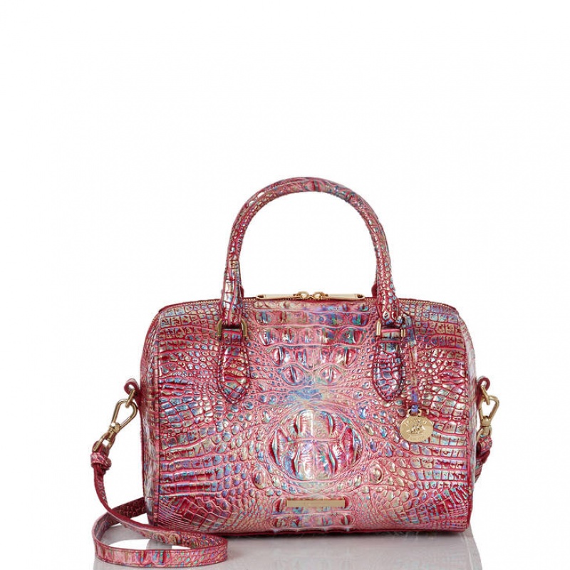 Pink Women's Brahmin Stacy Satchel Bags | 3698KFWSB