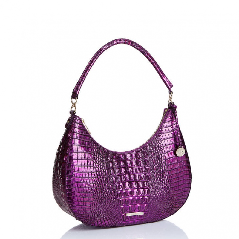 Purple Women's Brahmin Bekka Shoulder Bags | 7501TCFWX