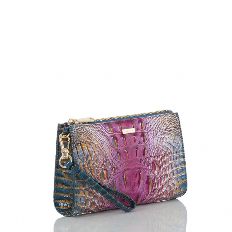 Purple Women's Brahmin Daisy Clutch Bags | 4072KESOC