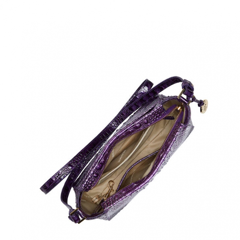 Purple Women's Brahmin Hillary Crossbody Bags | 8410TJSLQ