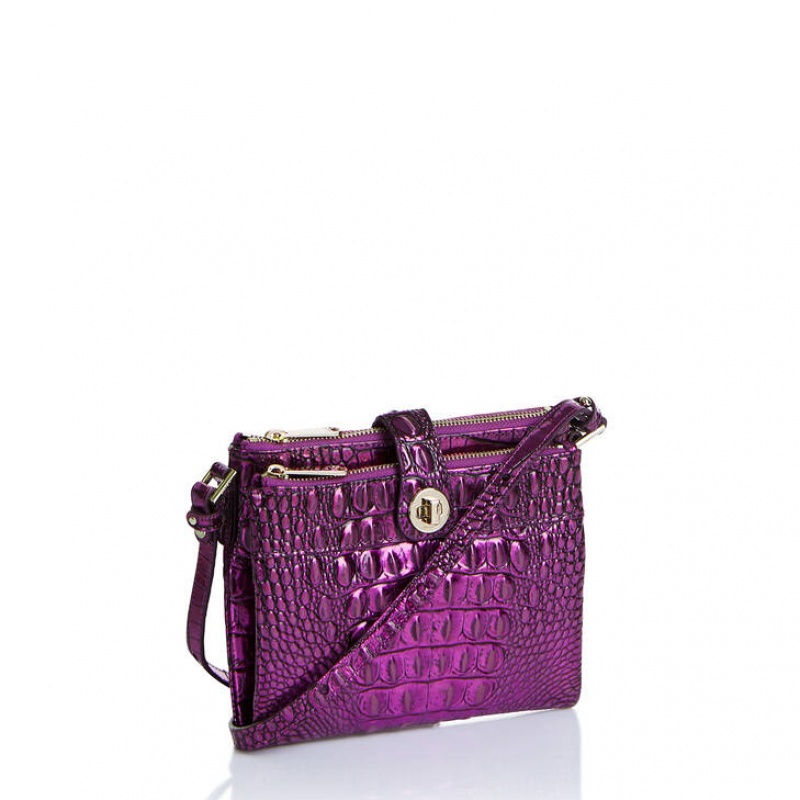 Purple Women's Brahmin Mina Crossbody Bags | 5142ANUZR