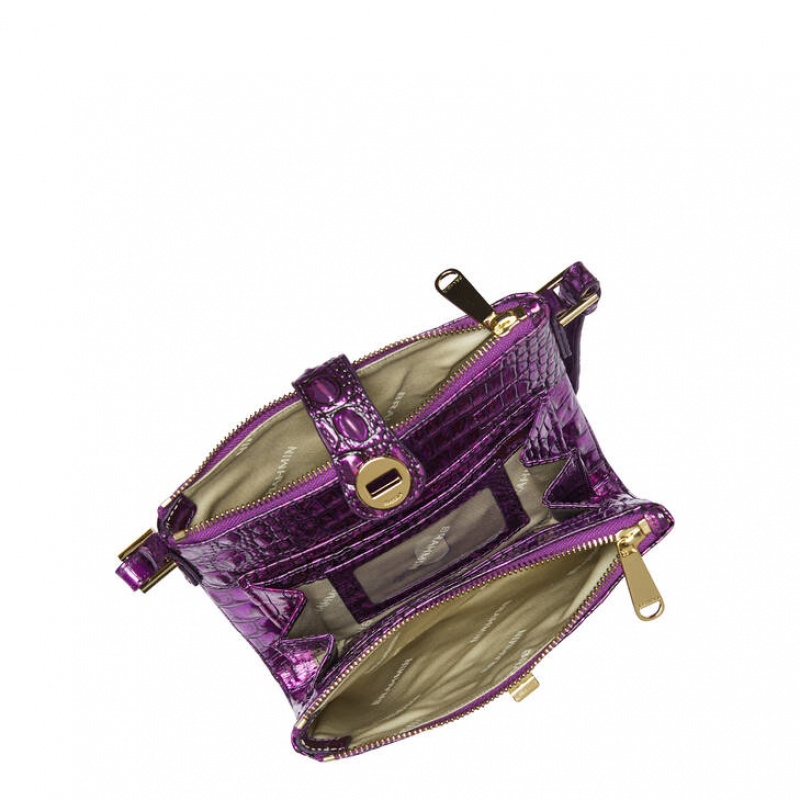 Purple Women's Brahmin Mina Crossbody Bags | 5142ANUZR