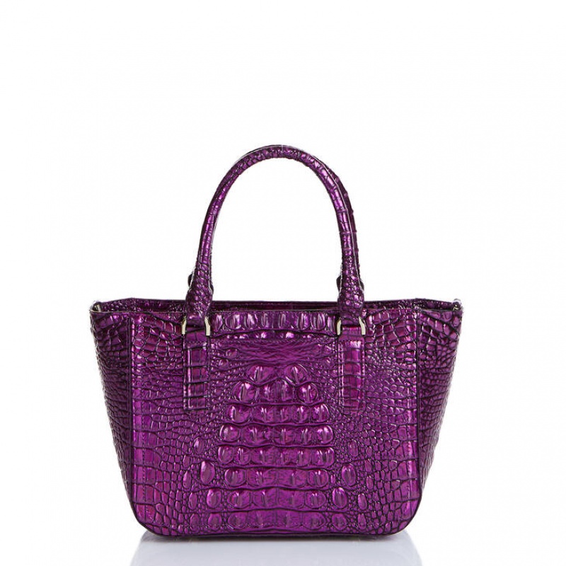 Purple Women's Brahmin Small Ashlee Satchel Bags | 0178WMFNI