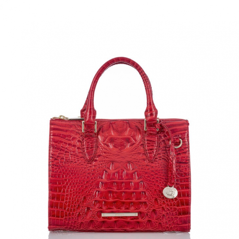 Red Women\'s Brahmin Anywhere Convertible Satchel Bags | 7045SDVEY