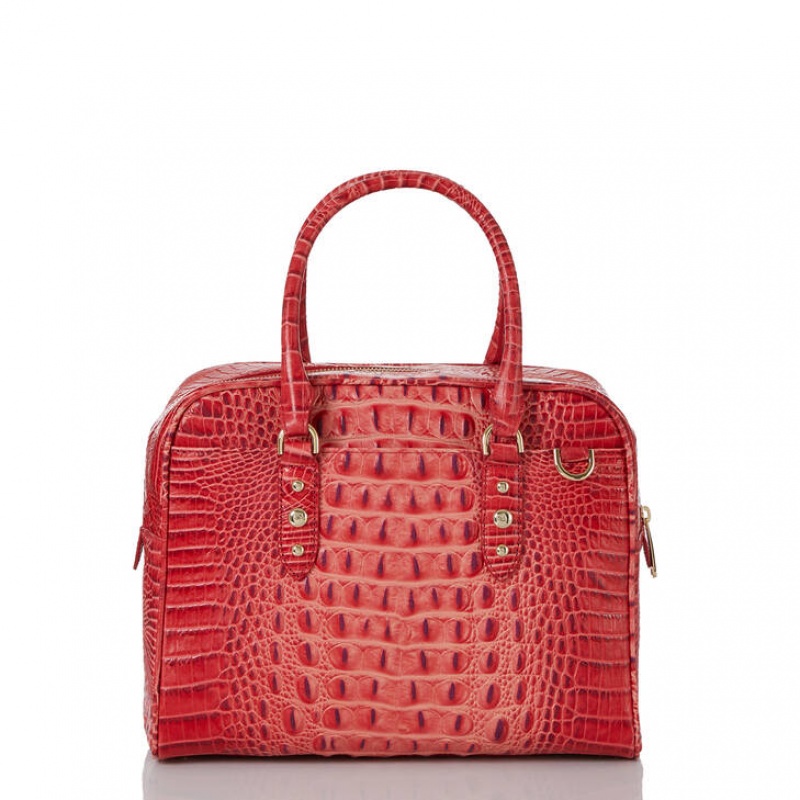 Red Women's Brahmin Marissa Satchel Bags | 9623JTVPL