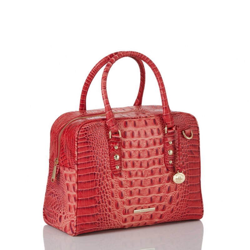 Red Women\'s Brahmin Marissa Satchel Bags | 9623JTVPL