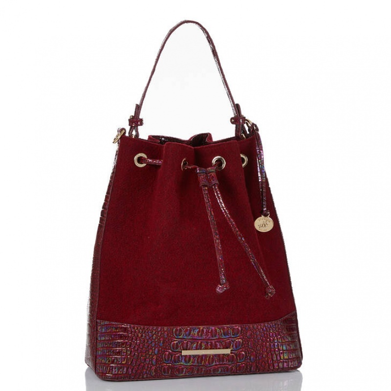 Red Women's Brahmin Marlowe Bucket Bags | 0647IQYOV