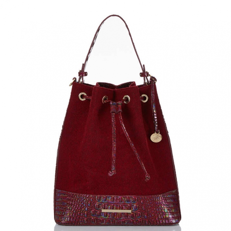 Red Women\'s Brahmin Marlowe Bucket Bags | 0647IQYOV