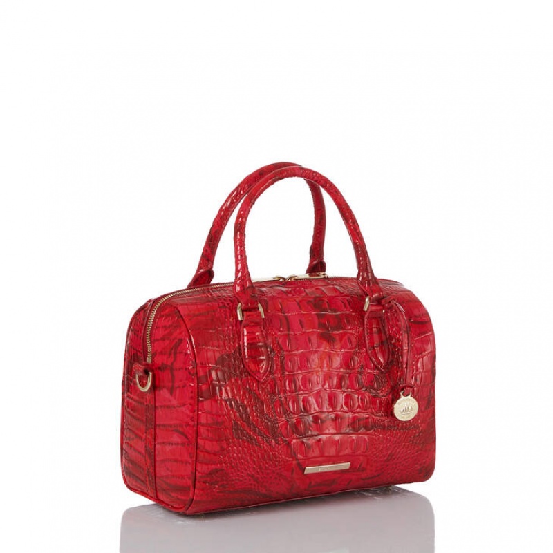 Red Women's Brahmin Stacy Satchel Bags | 2481EAIZJ