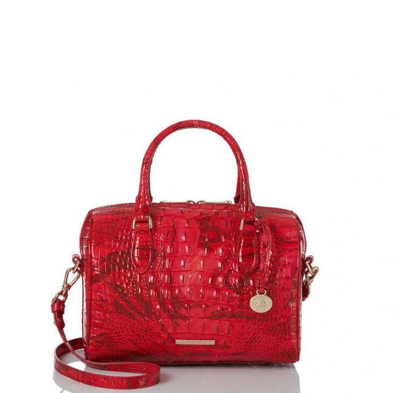 Red Women's Brahmin Stacy Satchel Bags | 2481EAIZJ