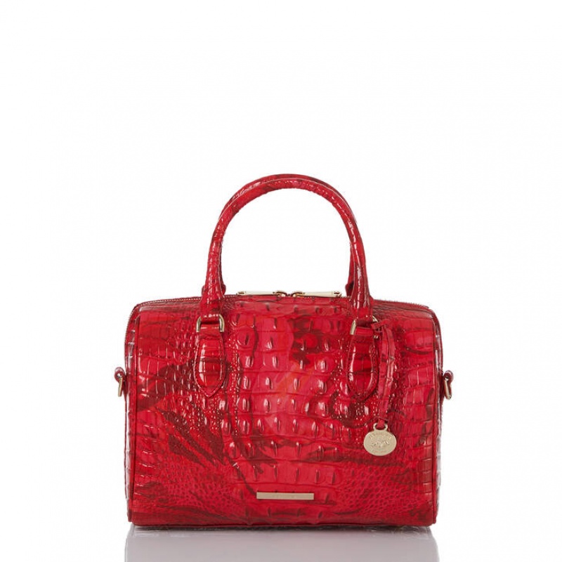 Red Women\'s Brahmin Stacy Satchel Bags | 2481EAIZJ