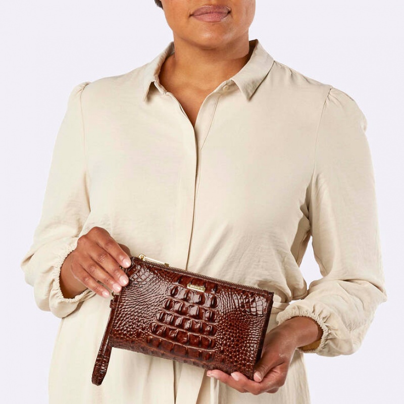 Silver Women's Brahmin Daisy Clutch Bags | 2905KGLIJ