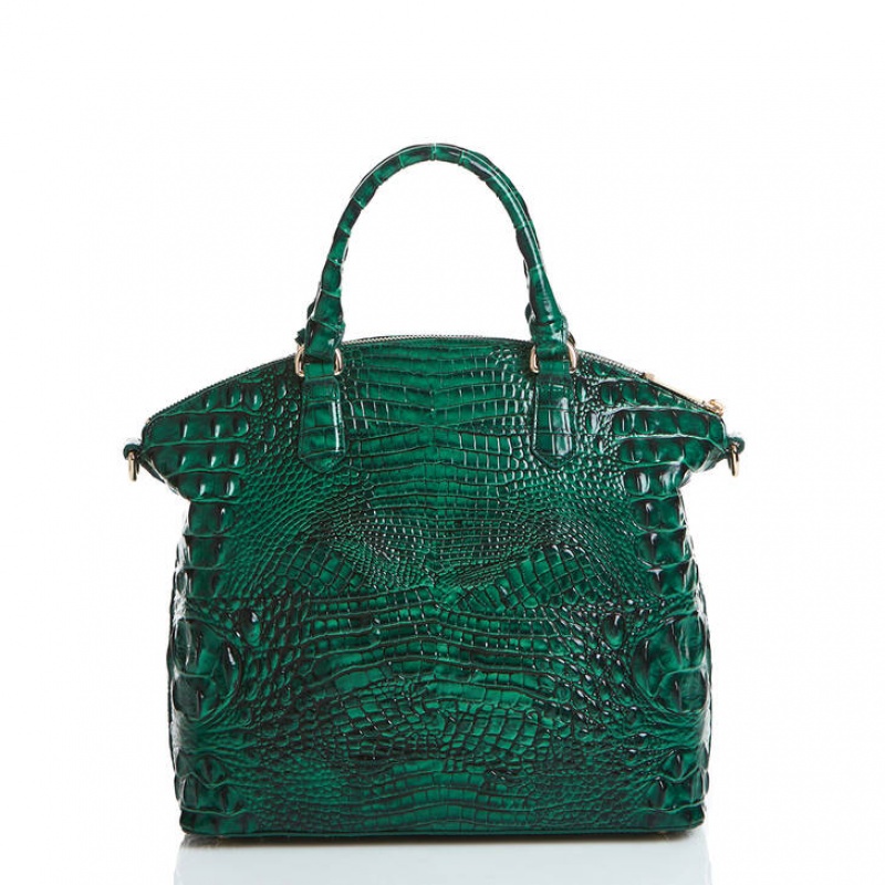 Turquoise Women's Brahmin Large Duxbury Satchel Bags | 1830DUSZN