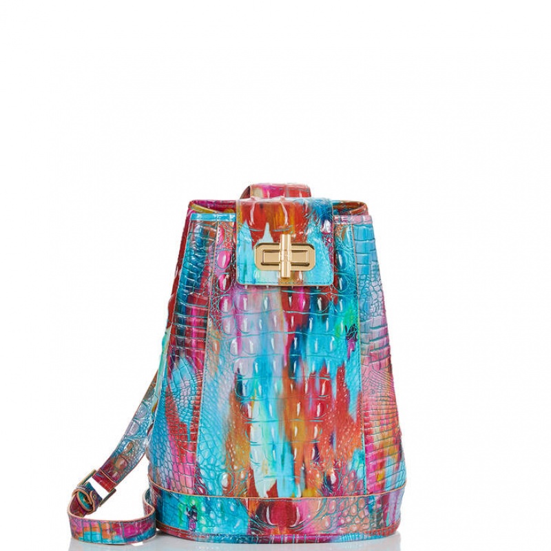 Turquoise Women\'s Brahmin Maddie Bucket Bags | 8132WUMSX