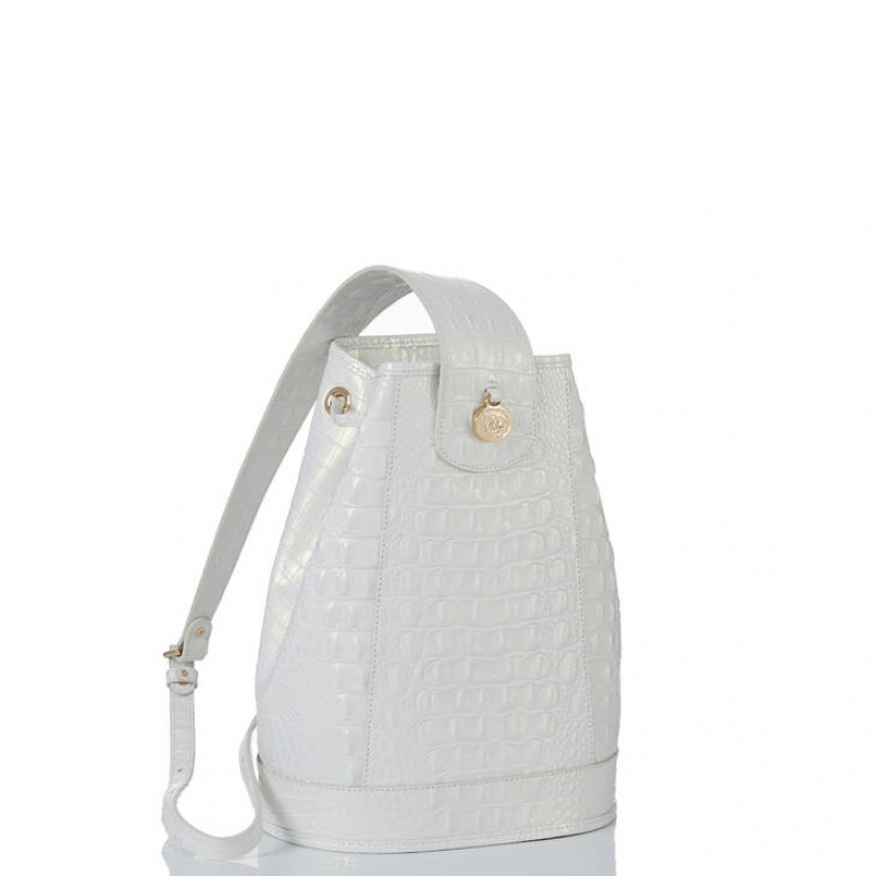 White Women's Brahmin Allie Bucket Bags | 6182QRSGN