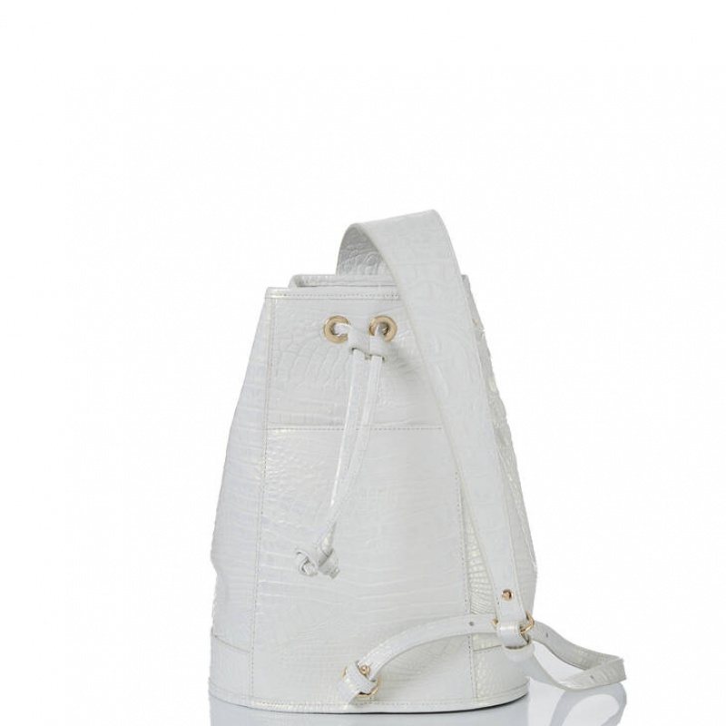 White Women's Brahmin Allie Bucket Bags | 6182QRSGN