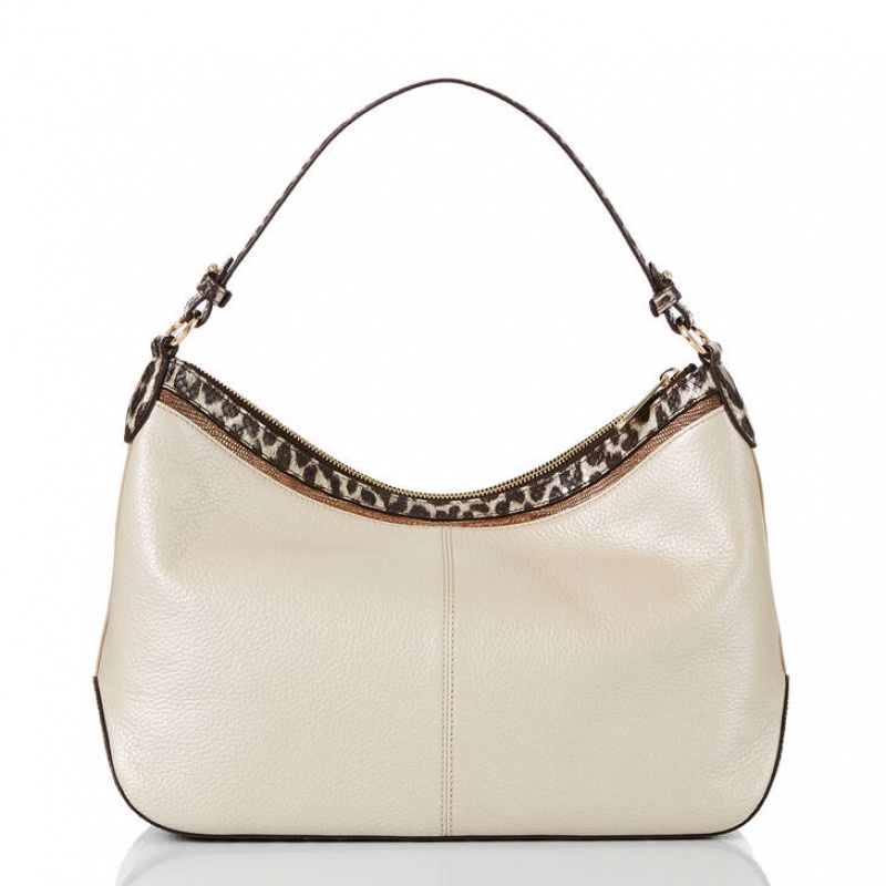 White Women's Brahmin Heather Shoulder Bags | 4083AHCMP