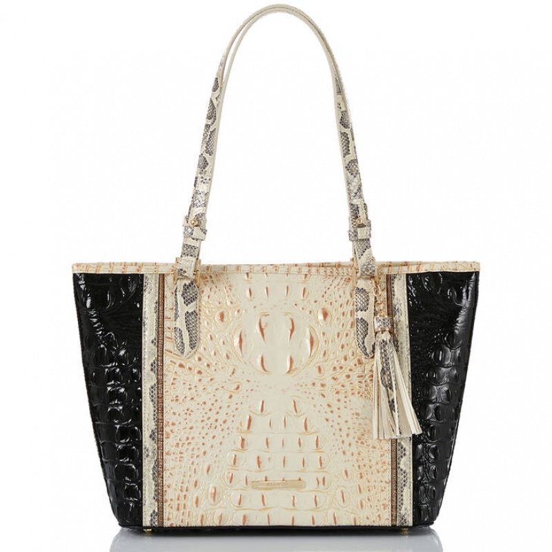 White Women\'s Brahmin Medium Asher Tote Bags | 6478YNKIS